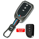 Folkswheel Key Cover Compatible for Toyota Prado Vios Yaris Previa 3 Button Smart Key