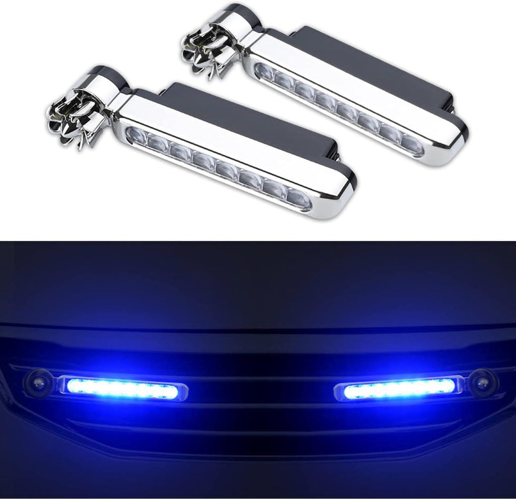 Waterproof 8 LED Wind Energy Powered Daytime Fog Light Lamp/Running Light (2 Pieces)