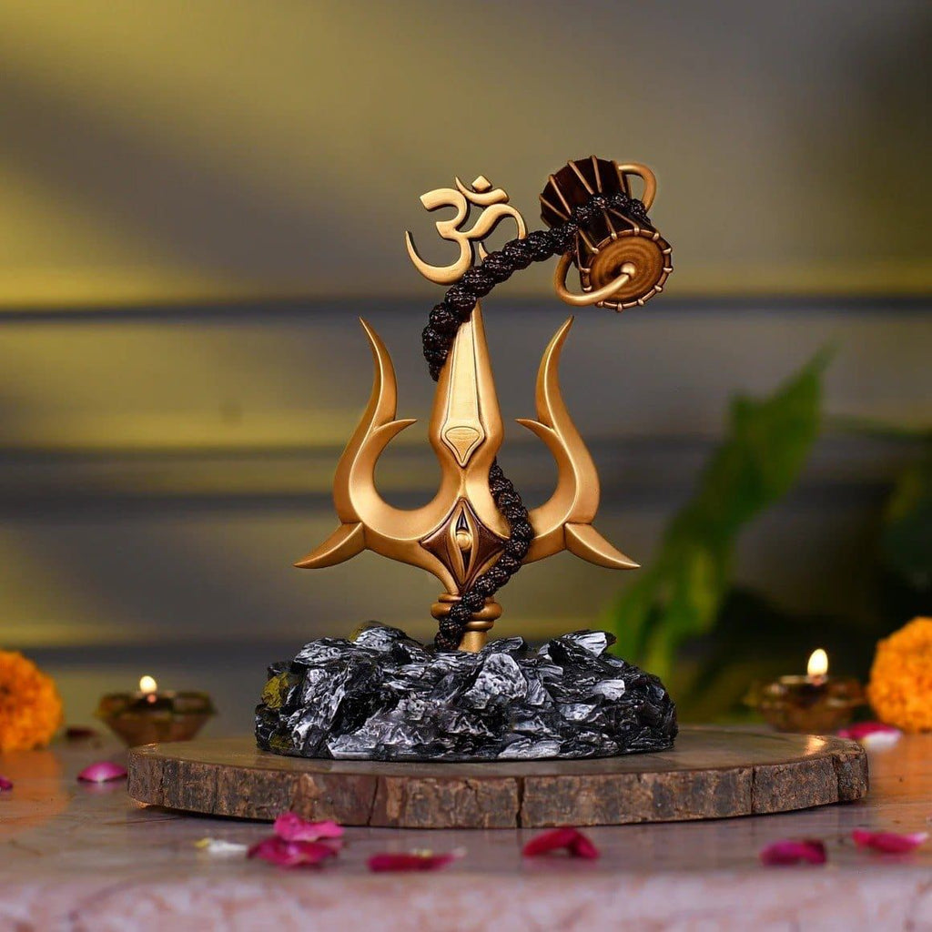 Trishul with Damru Decorative Showpiece for Pooja, Decoration,Temple Home Decor, Puja House