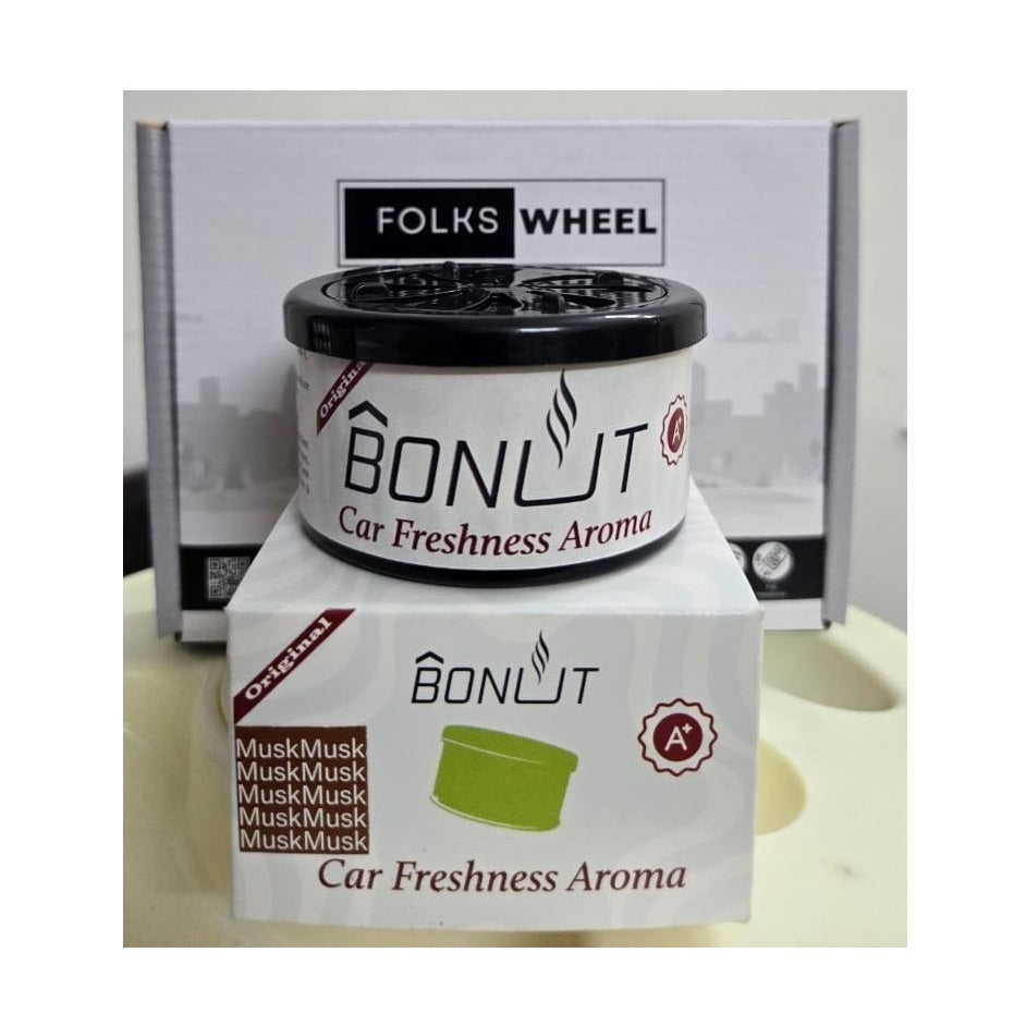 Folkswheel Bonut Musk Organic Car Perfume, Strong Fiber Air Freshener to Freshen'up Your Car - 40 g