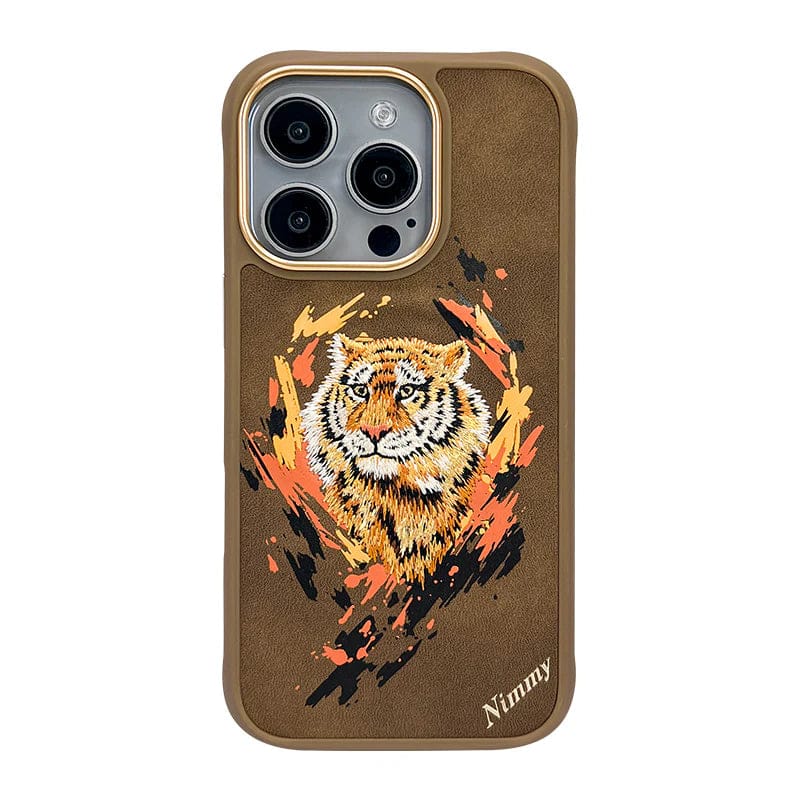 Nimmy Dazzling Embroidery Back Case with MagSafe -Tiger For iPhone