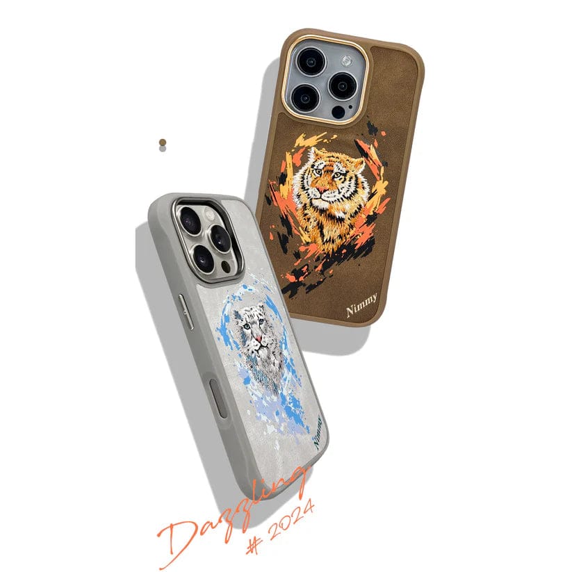 Nimmy Dazzling Embroidery Back Case with MagSafe -Tiger For iPhone