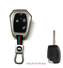 Load image into Gallery viewer, Folkswheel Metal Silicon Key Cover for Mahindra Xylo, Scorpio, Quanto Remote Key