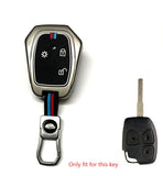 Folkswheel Metal Silicon Key Cover for Mahindra Xylo, Scorpio, Quanto Remote Key