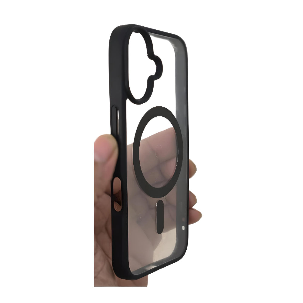 Folkswheel iPhone 16 Back Clear Case Cover | Matte Mag-Safe Camera & Drop Protection (Polycarbonate Translucent Back)